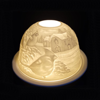 Porcelanowy Lampion-Sikorka czubatka