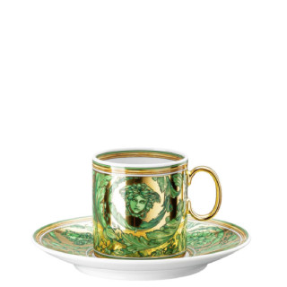 Filiżanka do espresso Versace Christmas Medusa Garland Green