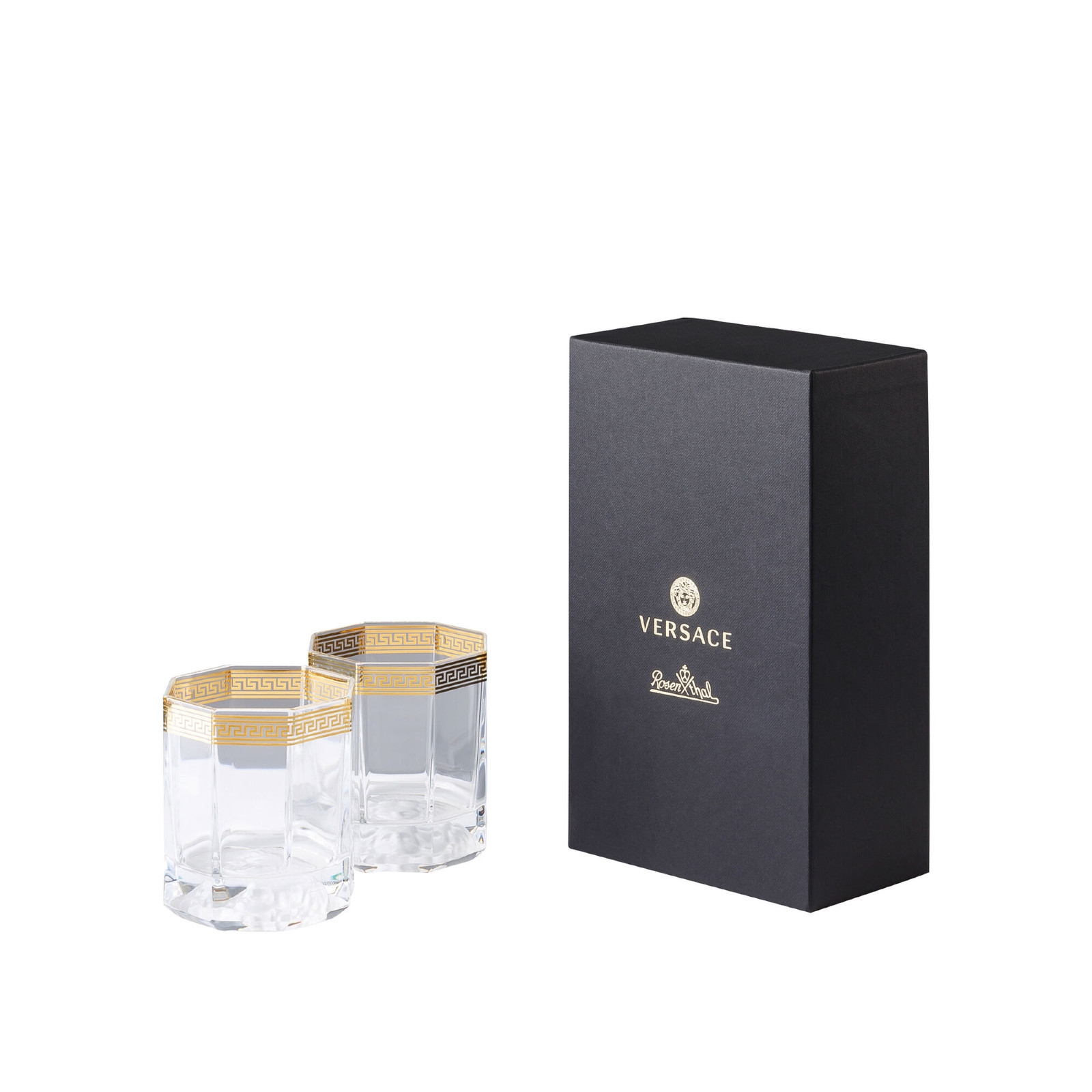 Zestaw 2 szklanek do whisky Versace Crystal D'Or